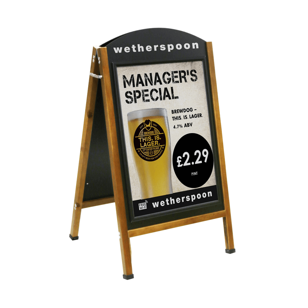 Wooden A Board Sign | Freestanding Wood A Board | UK POS