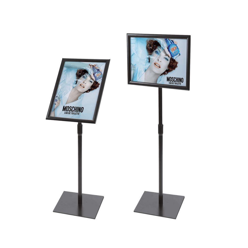 Floor Standing Snap Frame | Height Adjustable Black Poster Stand