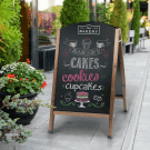 Reversible Chalkboard Sandwich Board ideal for bakeries and cafes