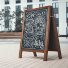 Chalkboard A Board with steel hinges for easy foldaway storage