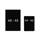 A0 - A3 have square corners and A4 - A5 have round corners