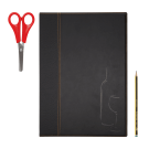 A4 black leather wine list cover