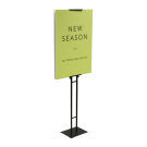 Poster display stand available with custom printed Foamex boards