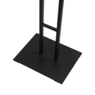 Double sided poster stand with a sturdy metal base