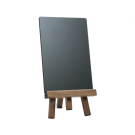 Small wooden tabletop easels with a plain chalkboard