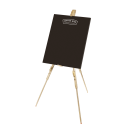 Foldable wooden easel with a branded A1 chalkboard