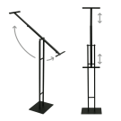 Metal display easel with adjustable angle and height