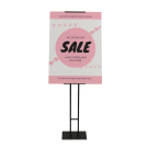 Single sided metal display easel available stands upright or angled