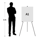 Portable easel at 160cm height with A1 or A2 sign board