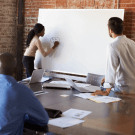 Magnetic whiteboard 1200 x 900 with double sided revolving display
