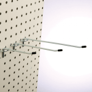 Single prong merchandising hook for pegboards