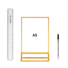 Size example for the A5 gold acrylic sign holder