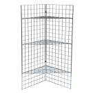 5ft Gridwall Corner Display Stand - 3 tier gridwall corner shelves