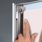 Easily clip your posters into the Free Standing Light Box