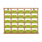 Wooden leaflet display with 25 pockets