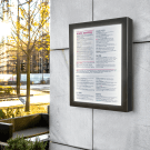 The LED menu display board can be wall mounted