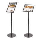 A3 Adjustable Black Floor Standing Snap Frame with round base