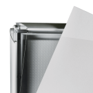 Freestanding snap frames are supplied with protective covers