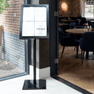 Freestanding outdoor illuminated menu display