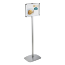 Poster display stand with rounded snap frame in A3 or A4
