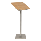 Metal lectern stand with teak effect display area