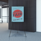 A metal portable easel is ideal for trade shows, exhibitions and events