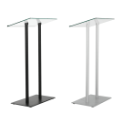 Tempered Glass Podium with metal legs and base