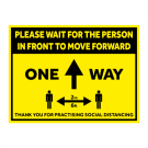 One Way floor signage social distancing mats