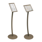 Curved signage stand with adjustable sign holder (Earth)