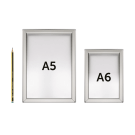 Snap Frame Silver available as both A6 and A5 snap frames