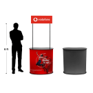 Promotion stand with optional custom branding and header