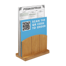 Wooden Menu Holder with QR code menu insert