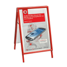 This red sandwich board is available with printed posters