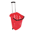 Red Wheeled Shopping Basket with telescopic handle 