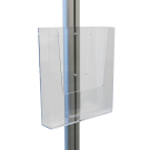 Removable A4 acrylic leaflet holder on aluminium display stand