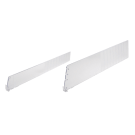 Shelf pusher dividers with snap-to-length break points