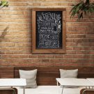 The rustic wooden poster frame is ideal for use in restaurants