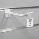 Eurohook for slatwall, compatible with swing tabs