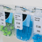 Epos tags for double prong merchandising hooks