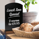 Menu chalkboards are ideal for use with our liquid chalk pens