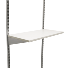Use these twin slot shelves with metal uprights