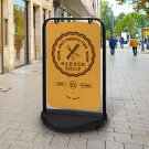 The Warrior™ Swinger Pavement Sign grabs attention from passersby