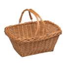 Wicker shopping baskets with handles
