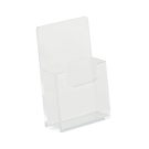 Portrait wall mounted business card holder for use with adhesive foam pads
