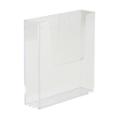 Clear styrene leaflet dispenser with holes for wall fixing