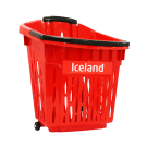 Shopping basket with wheels, available with custom branding