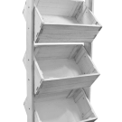 Wooden Display Crate Stand with angled crate shelving