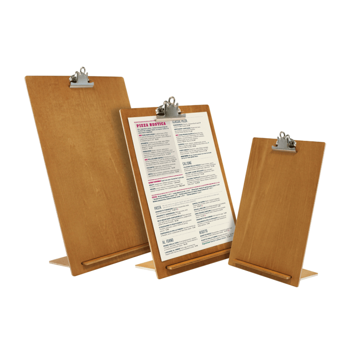 Wooden Menu Holder with Metal Clip | Sign Holders