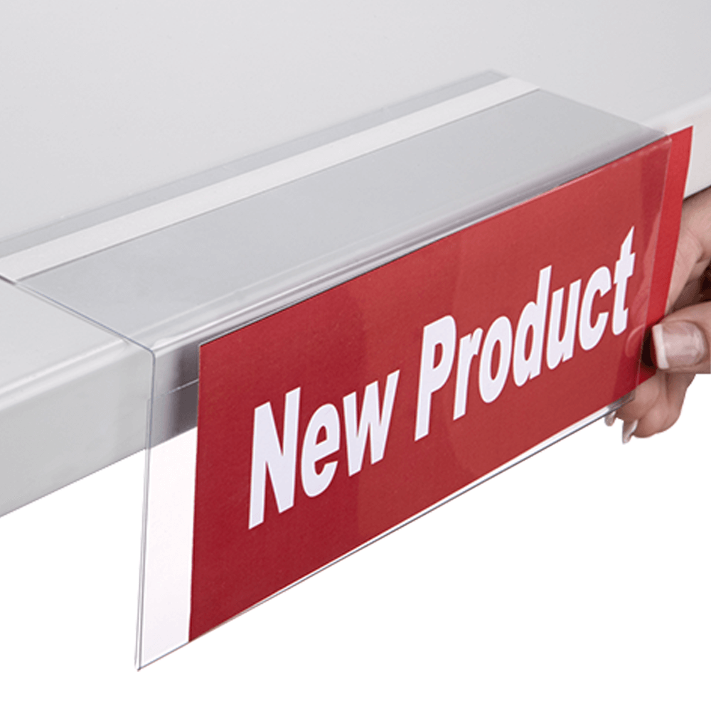 Right Angled Shelf Talker with Adhesive Return