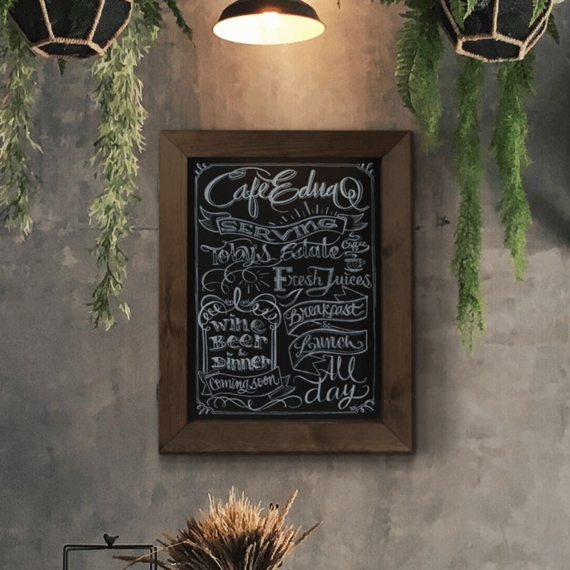 Hinged Chalkboard with Poster Case